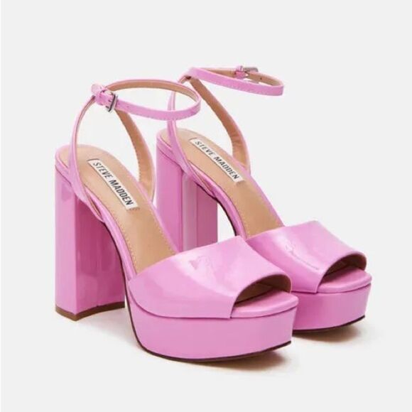 Steve Madden Lourdes Heel ~ Pink Patent - Picture 1 of 7
